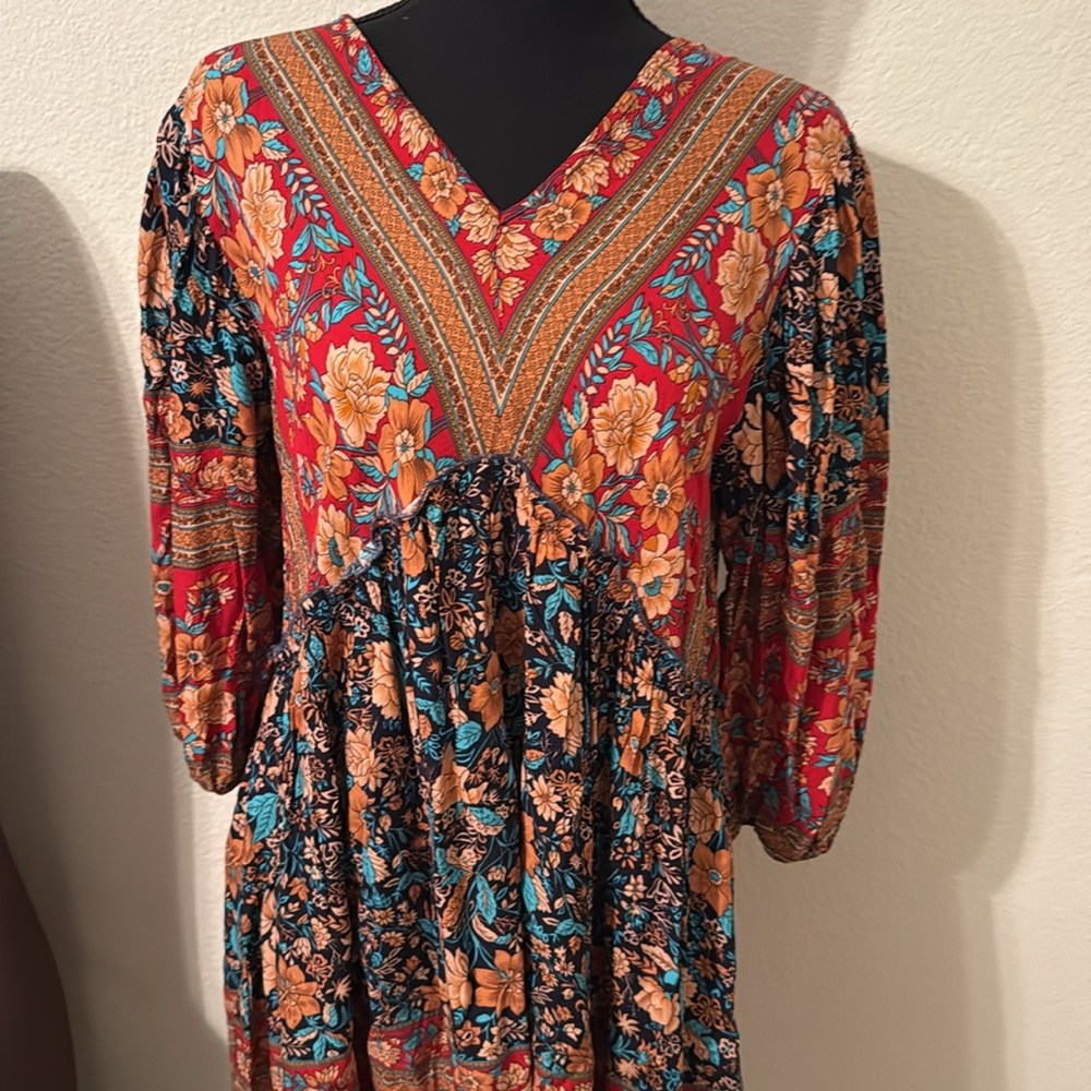 Medium Dress bundle Floral Green and Orange Dress. - Picture 6 of 8